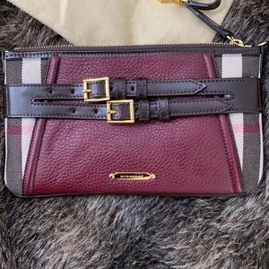 Burberry Burgundy and Brown Crossbody Bag